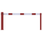 Compact hand barrier | without fixed support post | clear width: 2000 mm | for padlock | hot-dip galvanized and coated red / white